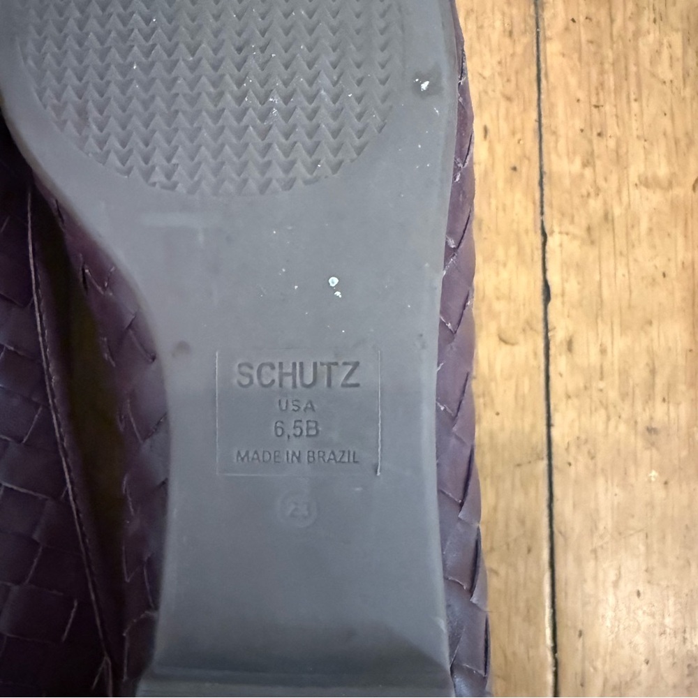 Schutz Arissa Flat Burgundy Woven size 6.5 - Picture 3 of 5
